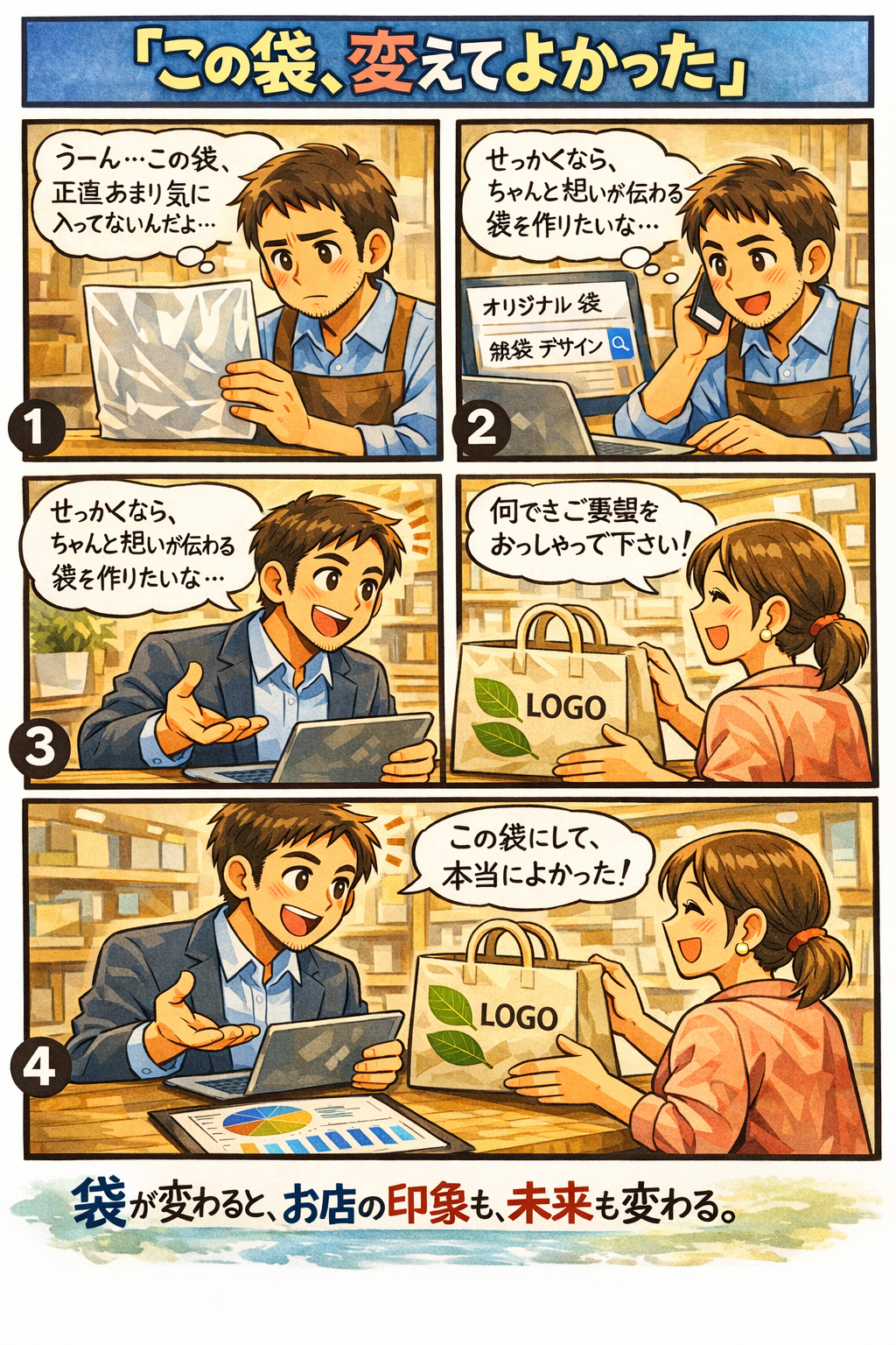 袋が変わるとお店・企業の印象も変わる、未来も変わる！